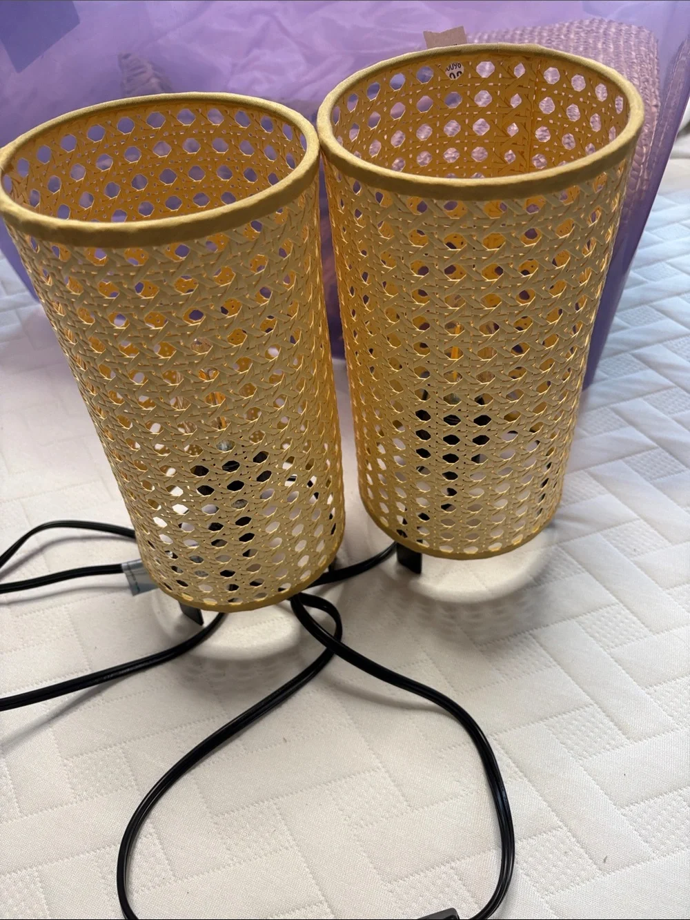 New Woven Rattan Table Lamp - Natural Beige